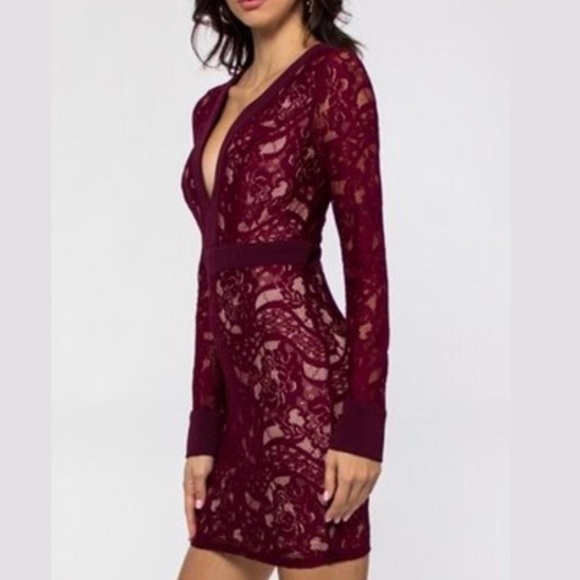 BODYCON LACE MINI DRESS - Picture 3 of 8